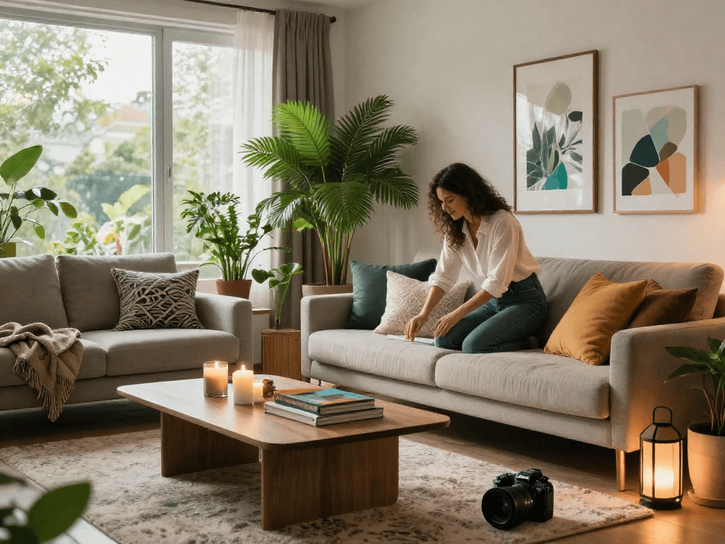 Stylish interior design at https://themeroomideas.com showcasing a cozy living room with modern decor