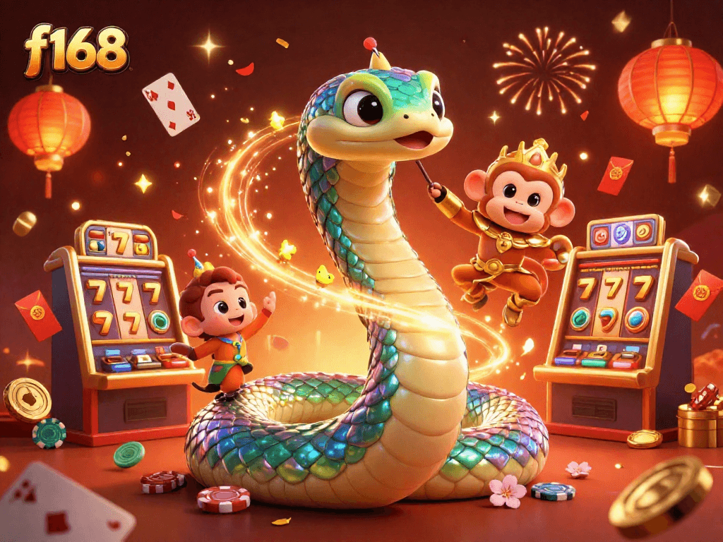 Experience thrilling games and colorful action in the f168 casino's dynamic 3D illustration.