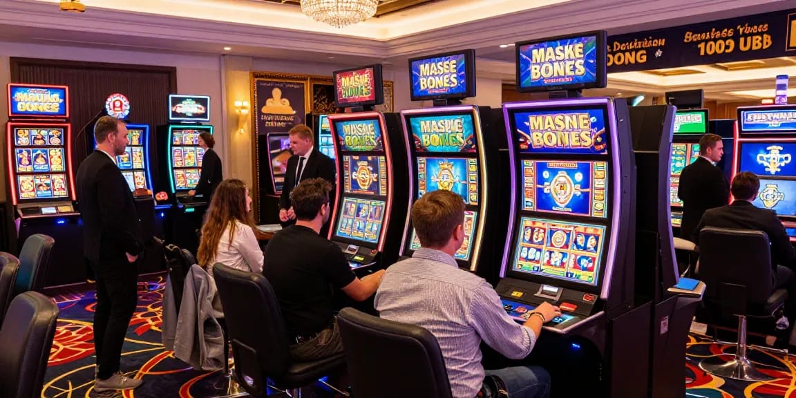 Experience thrilling gaming at non UK casinos with diverse players enjoying vibrant slot games and exciting bonuses.