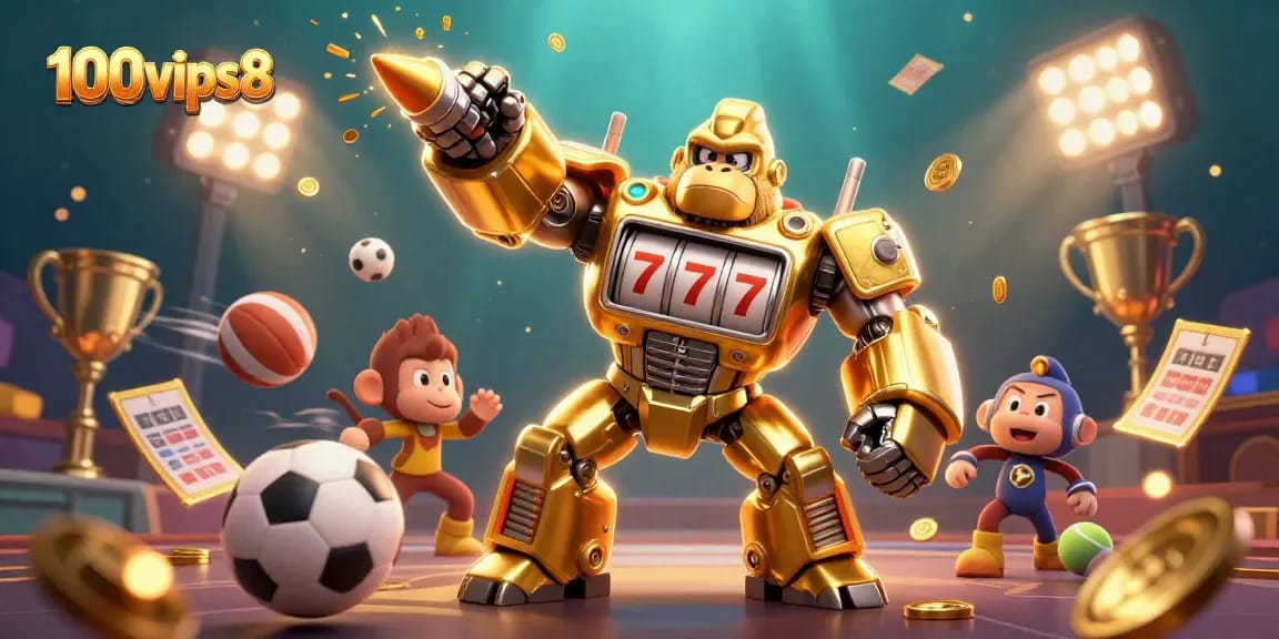 Experience thrilling wins at 100vips8 with a vibrant casino adventure featuring dynamic sports and gaming elements.