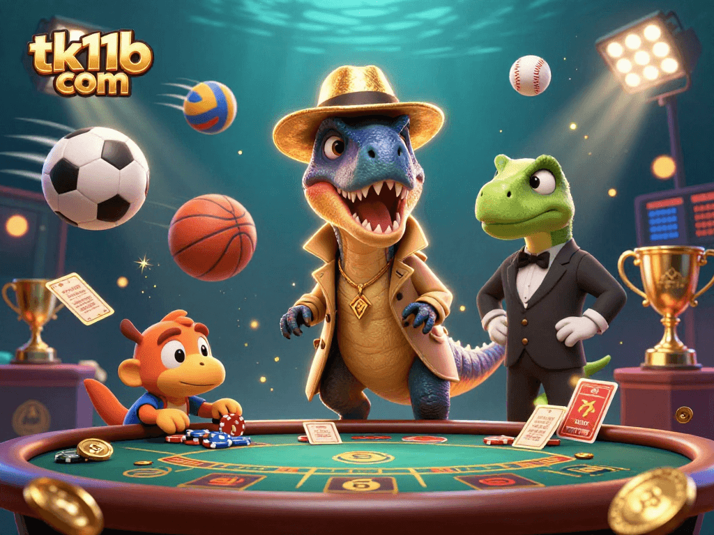 Bet on amazing games at tk11b com with vibrant casino illustration showcasing engaging gambling elements.