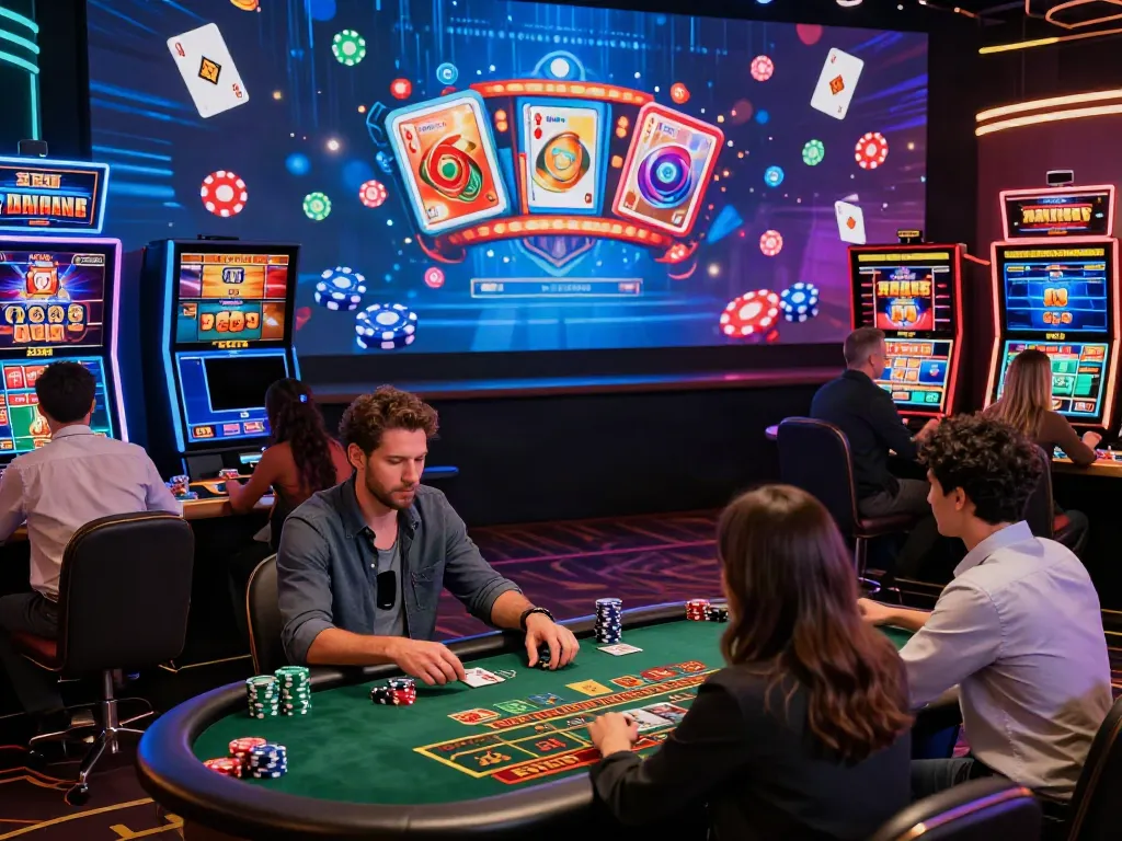 Experience the best non gamstop casinos in an engaging online gaming setup filled with vibrant graphics and diverse players.