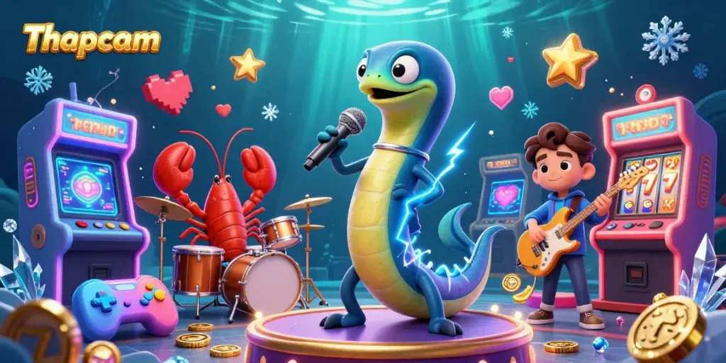 Thapcam enhances gaming excitement in an underwater casino with vibrant visuals and dynamic characters.