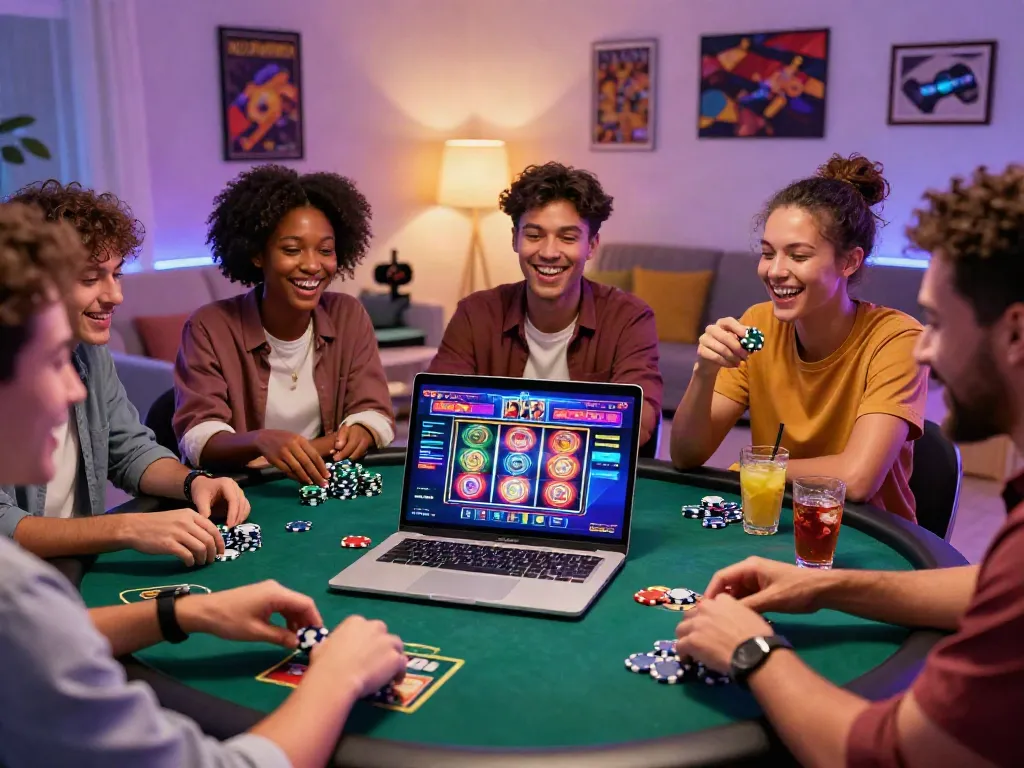 Best non gamstop casinos scene with friends enjoying gaming night