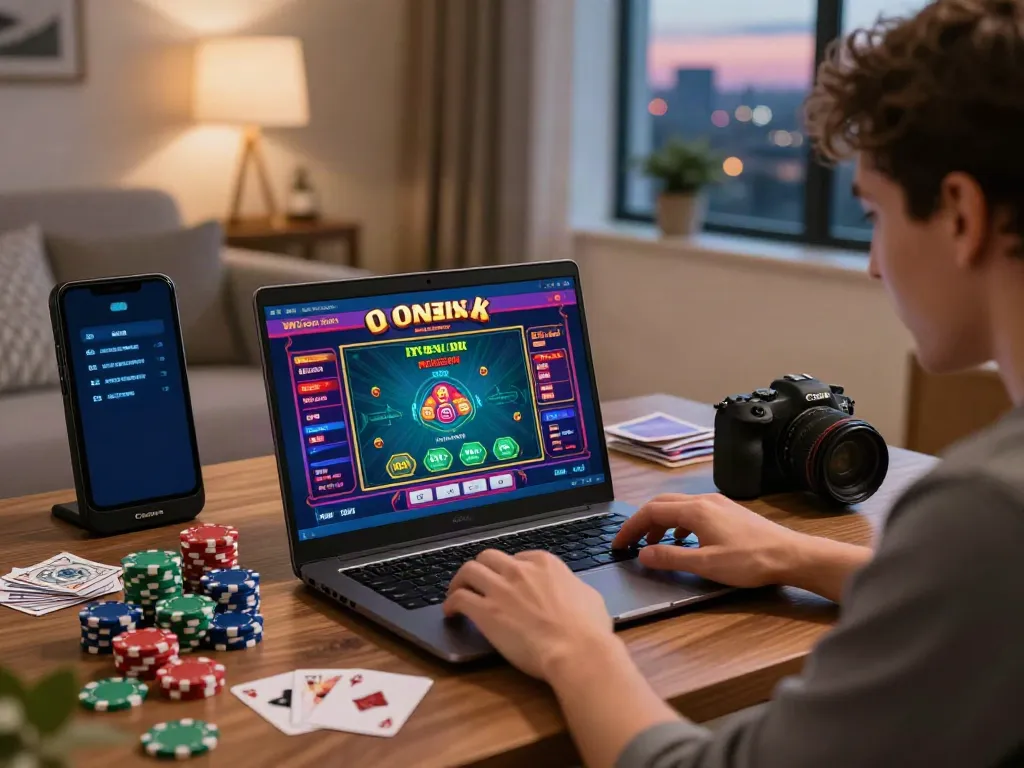 Best non gamstop casinos online gaming experience with a laptop and player in cozy setting