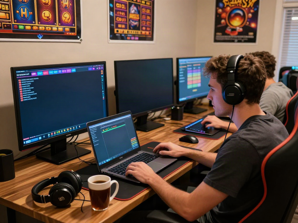 Engaging player exploring the best non gamstop casinos with vibrant online gaming atmosphere.