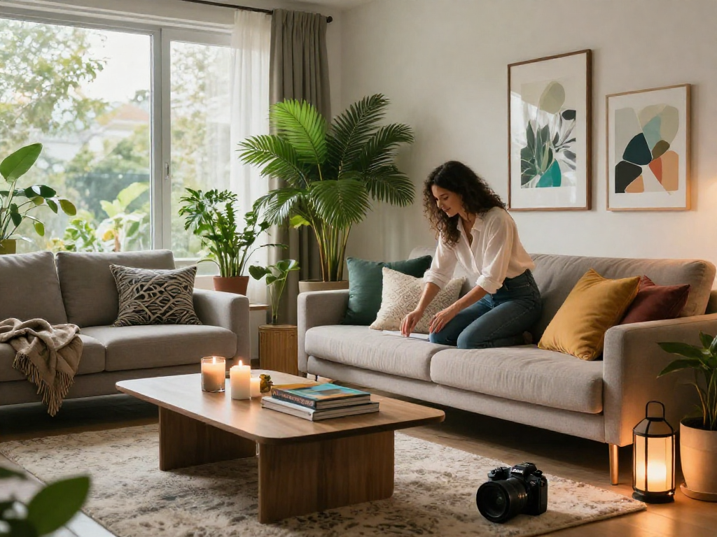 Stylish interior design at https://themeroomideas.com showcasing a cozy living room with modern decor