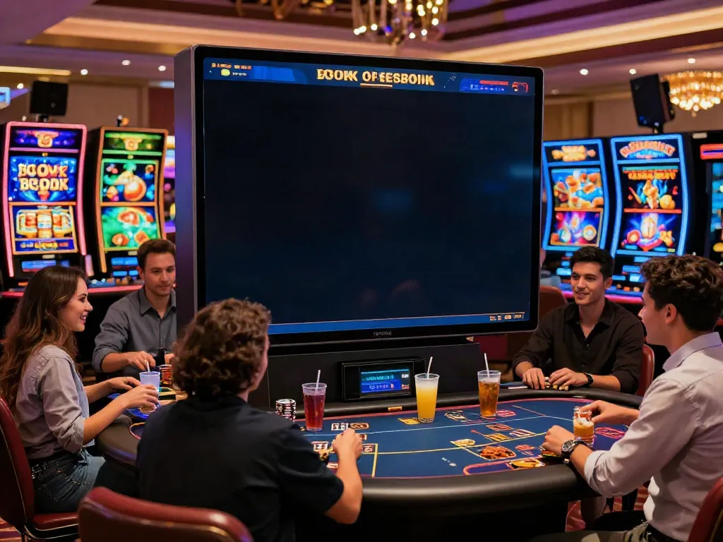 Engaging scene of players enjoying the best non gamstop casinos experience with vibrant graphics and lively atmosphere.