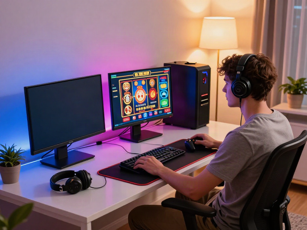 Best non gamstop casinos gaming setup with vibrant atmosphere and accessories