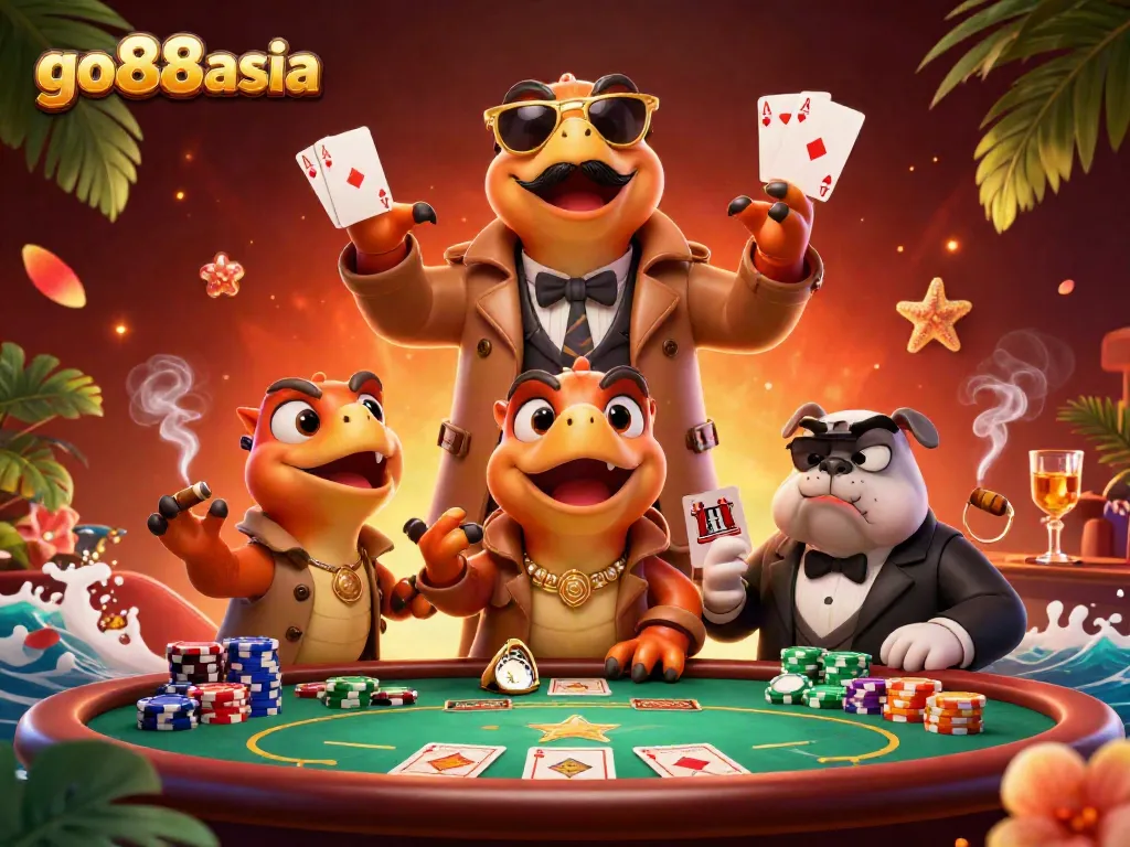 Join the fun at go88asia with three clever raptors sneaking into a VIP casino.