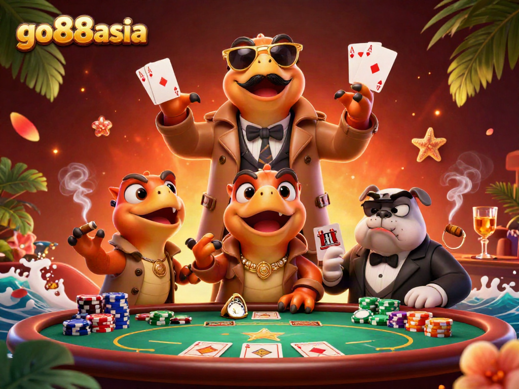 Join the fun at go88asia with three clever raptors sneaking into a VIP casino.