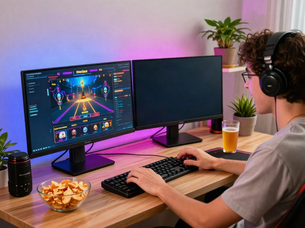 Best non gamstop casinos gaming scene with vibrant setup and player excitement.