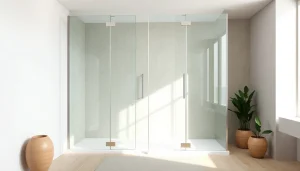Hochwertige dusche 100x100 in einem stilvollen modernen Badezimmer.