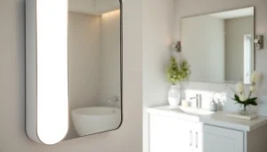 Enhance your space with a stunning mirror light mirror reflecting warm, natural sunlight.