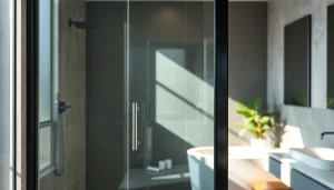 Enhance your bathroom with a stunning black shower door that reflects elegance and modern design.