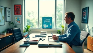 How to find my perfect career with a professional coach guiding a client in a bright office.