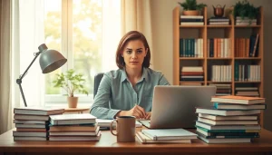 Pay someone to take GRE for me while studying in a cozy home office with textbooks.