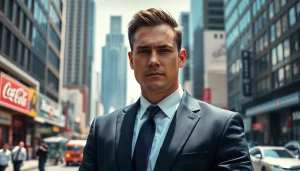 Bodyguard Service showcased with a professional bodyguard in an urban setting exuding confidence.