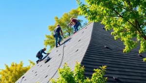Roofing team working on a home in South Jersey showcasing expertise and dedication.