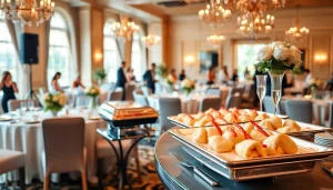 Catering setup showcasing cateringhirelondon's elegant event arrangements and exquisite buffet displays.