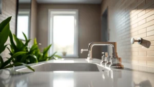 Installation von eleganten sonni sanitär Sanitäranlagen in modernem Badezimmer.