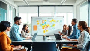 Engaging session to adverise your business with diverse team collaboratively brainstorming strategies.