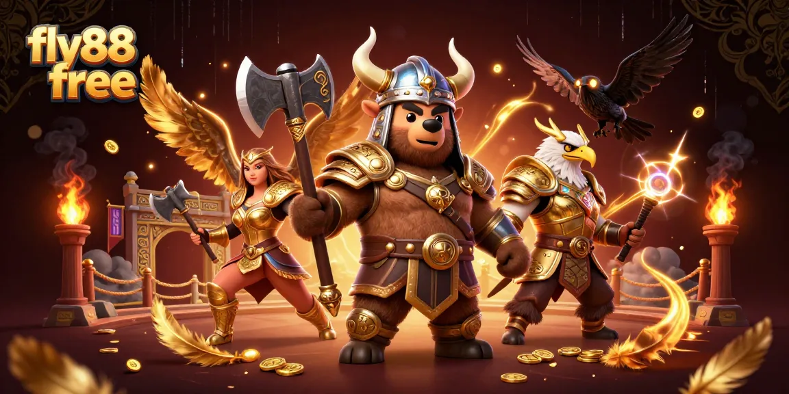 Spin to win at fly88 free with the Viking berserker and Valkyrie in an epic gambling adventure.